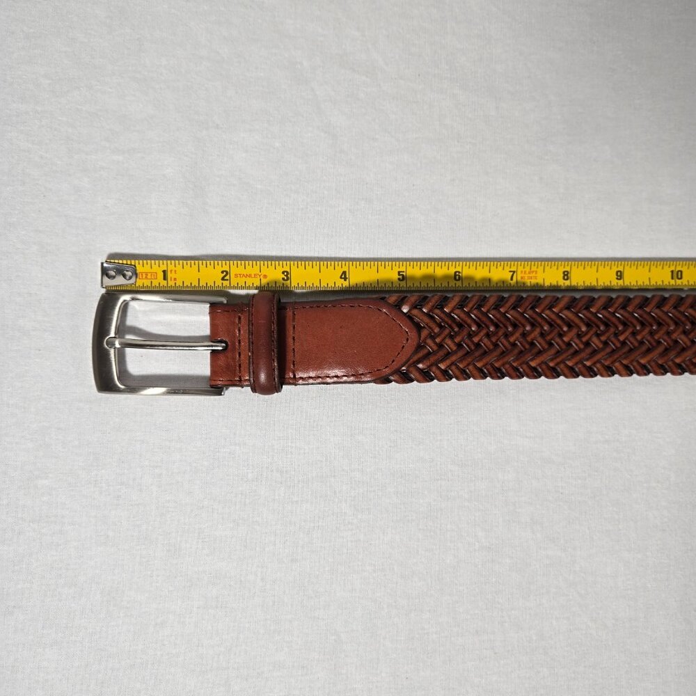 VINTAGE Hipster Western Genuine BROWN Leather Bonded Lacing BELT Men's Size 34. - Picture 14 of 17